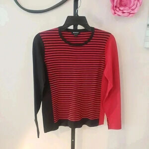 Worth New York Red/Black Stripped Sweater